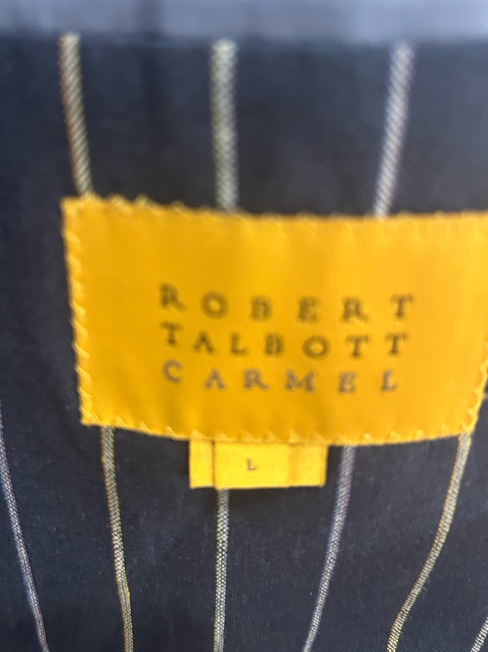 Robert Talbott Navy Pinstripe Sport Coat with Gold Buttons - Picture 4 of 4